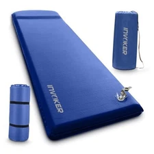  3.15" Camping Sleeping pad, Ultra-Thick Elasticity Foam Fast Self Blue
