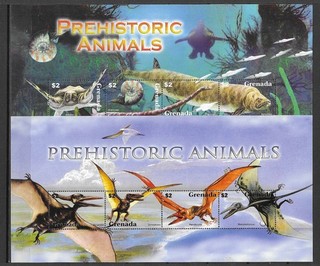 Grenada 2005 Wildlife Prehistoric Fauna Dinosaur 3 compl MS 3 SS MNH