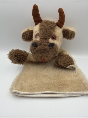Novelty Co BOOTS Cow Plush Hand Puppet Vintage and well loved