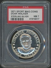 1971 Doak Walker Sport Magazine Top Performers Coin Silver PSA 7 NM HOF