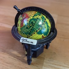 Vintage Miniature Metal World Globe Pencil Sharpener
