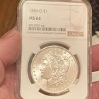 Certified Morgan Silver Dollar 1884-O MS64 NGC. Sharp & Amazing