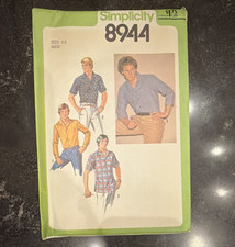 Chemise homme Simplicity 8944 motif couture vintage mode originale taille 44