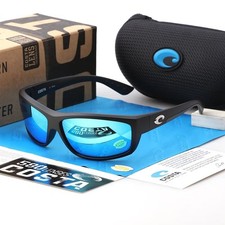 Costa Del Mar SALTBREAK Matte Black Frame Blue Mirror Polarized Lenses 580P