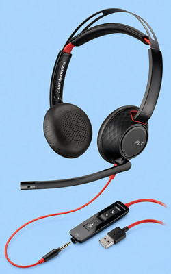 Plantronics Blackwire C5220 Black/Red On the Ear Headsets
