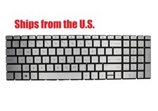 For HP 15-dw0047nr 15-dw0046nr US Silver Keyboard New Original Backlit