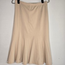 Spiegel Womens Beige Flare Polyester Blend Side Zip Classic Fit Skirt Size 10P