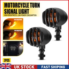 2x Amber Motorcycle Halogen Turn Signal Lights Blinker Front Back Lamp Universal