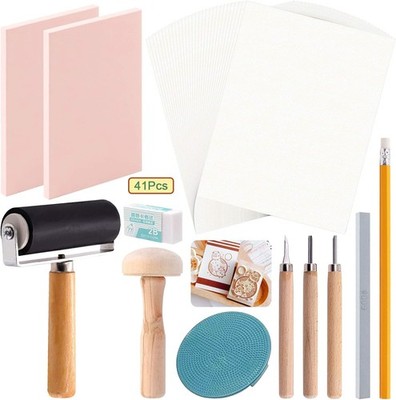 Keadic 41-teiliges Gummistempelherstellungs-Set, inkl. 2 Gummistempel,
