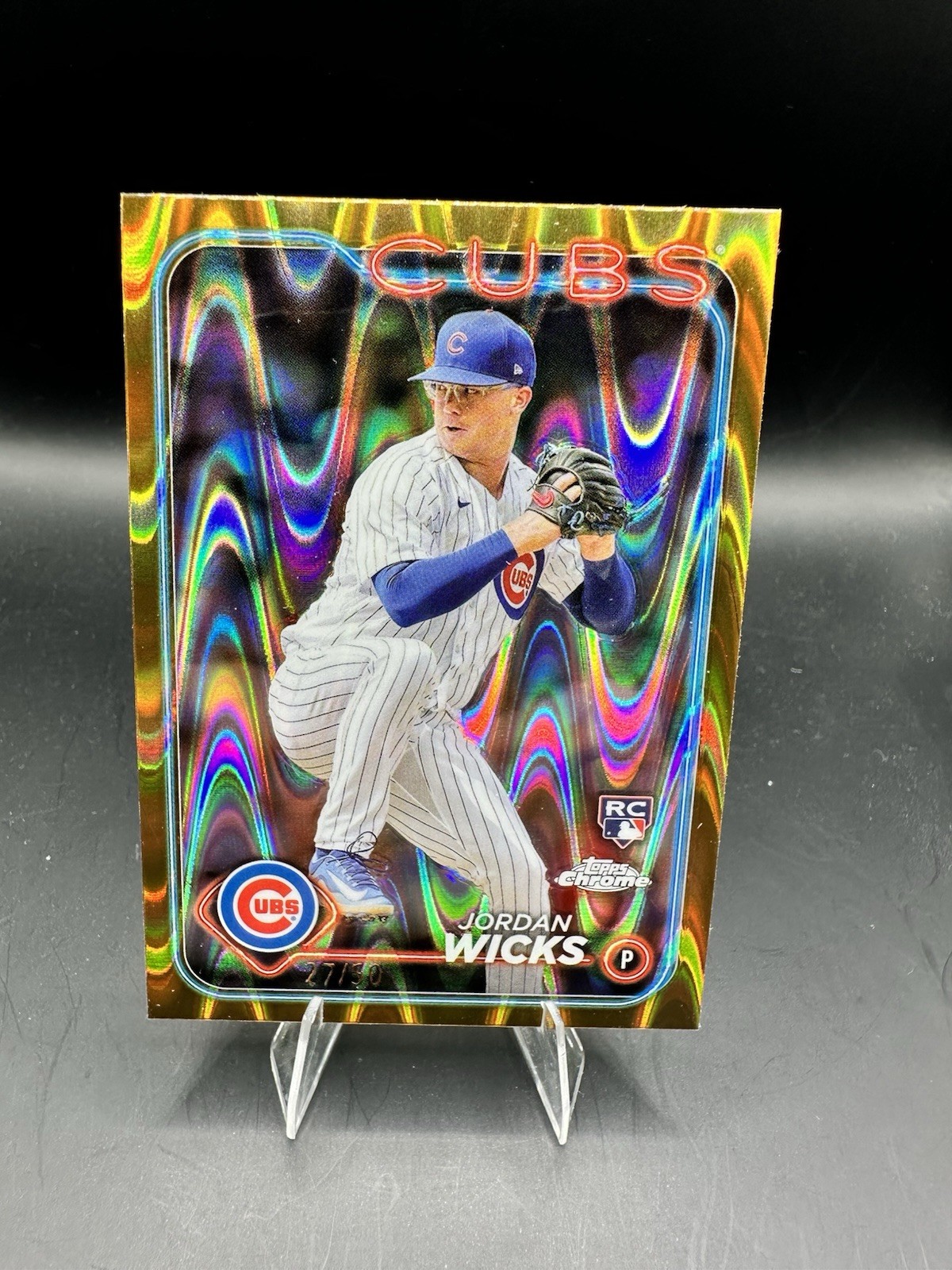 2024 Topps Chrome Jordan Wicks RC Gold RayWave Refractor /50 Cubs #67