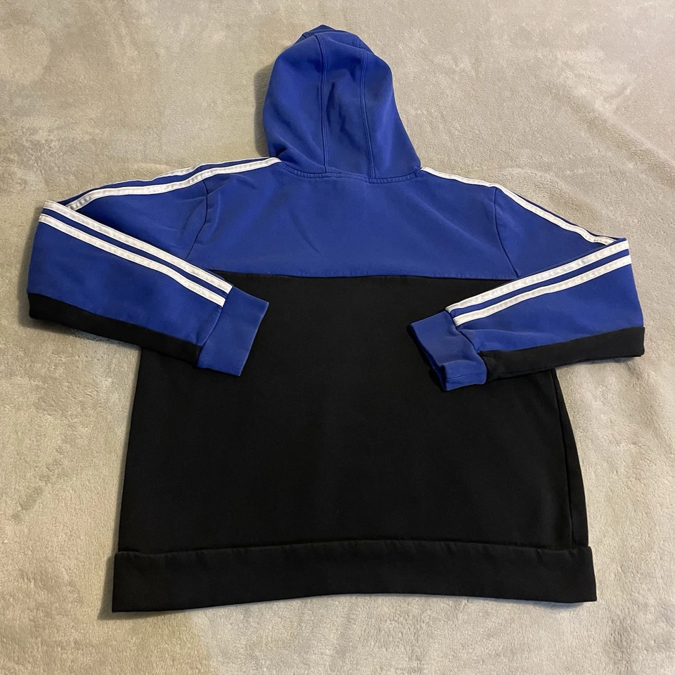 Adidas Sudadera con Capucha Niños Grande Azul Negro Pullover Sudadera Suéter Juvenil Atlético Foto 2 de 4