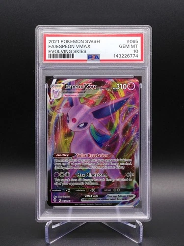 PSA 10 Gem Mint Espeon VMAX 2021 Ultra Rare Evolving Skies UR 065/203