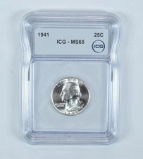 1941 Washington Quarter MS65 ICG