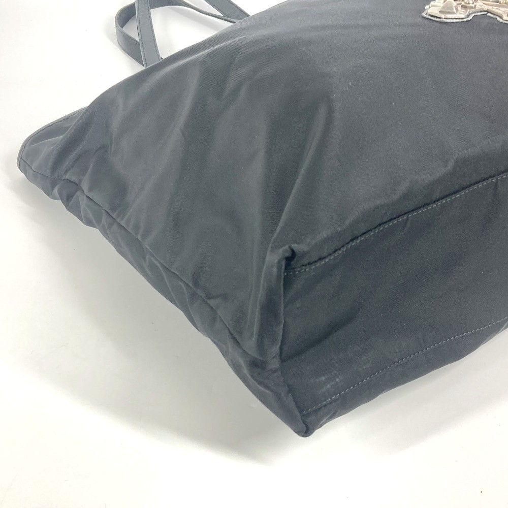 PRADA skull logo Shoulder Bag Tote Bag Nylon / Leather Black thumbnail 8