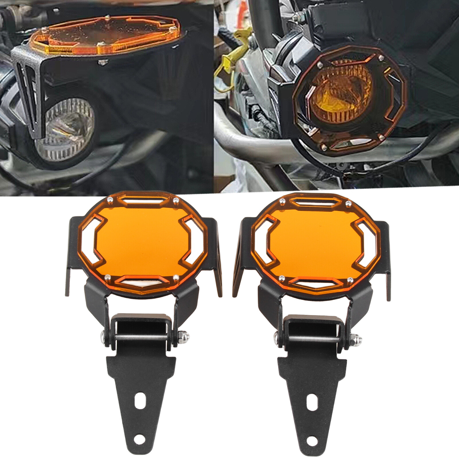 Orange Fog Light Lens Guard Cover for BMW R1200GS R1250GS Adventure LC