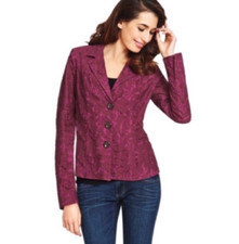 NWT Cabi FROLIC Jacket in Plumberry Lace Long Sleeve Blazer Size 6 128