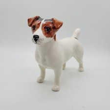 Beswick England Dog Jack Russell Terrier White Brown And Black Vintage