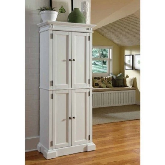 Kitchen storage pantry cabinet tall 2024 wood organizer shelves white armoire bedroom