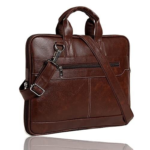 Men’s Black Synthetic Leather Briefcase Best Laptop Messenger Bag Satchel for M