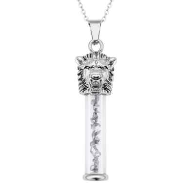Marvelous Meteorite Lion Head Shape Pendant  20'' Necklace SS Cosmic Wonder AA4