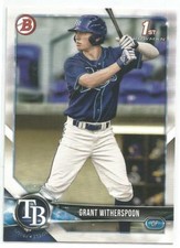 Grant Witherspoon Tampa Bay Rays 2018 Bowman Draft 1st Bowman Card