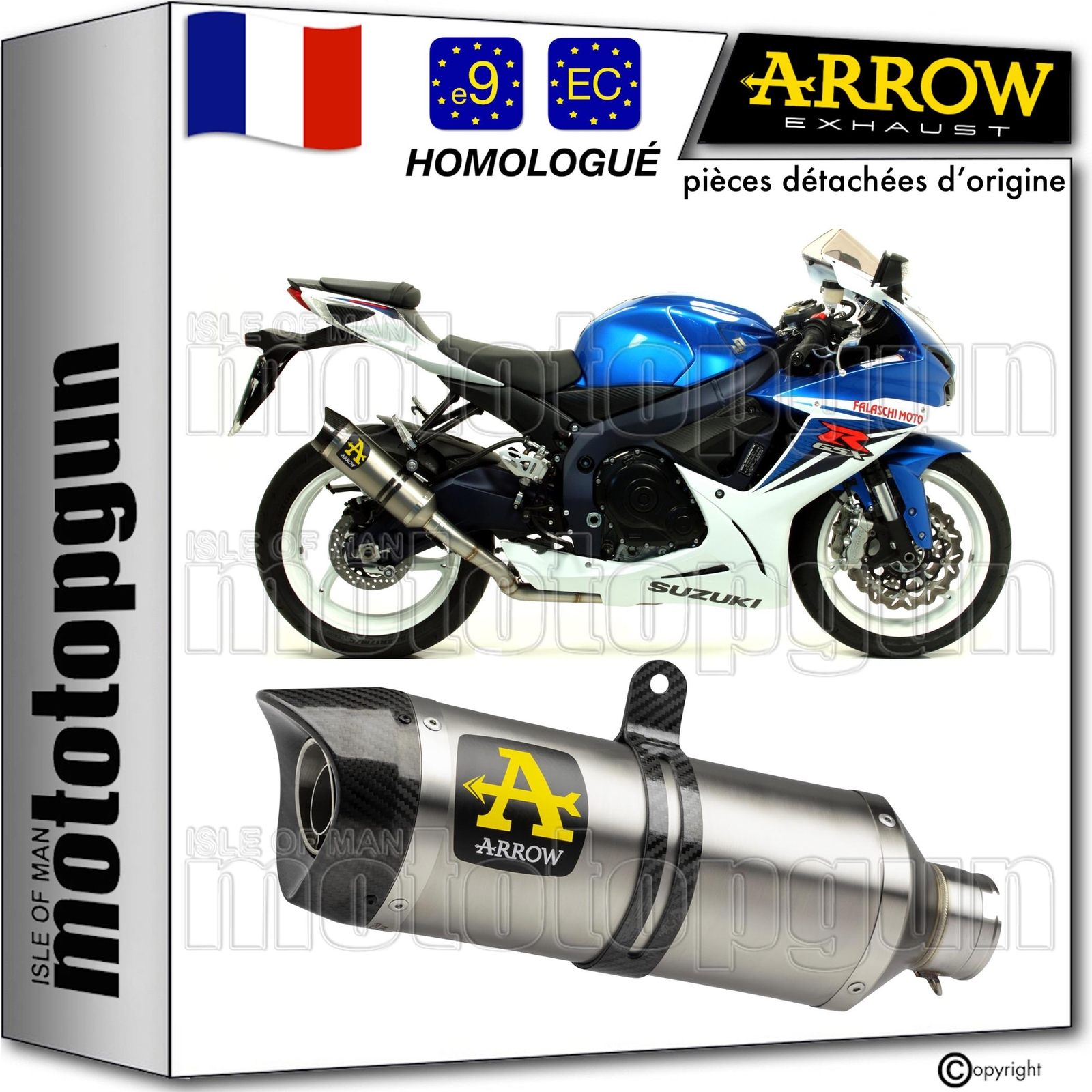 Pot echappement approuve c thunder arrow pour gsx-r 600 ie 2014 en alu