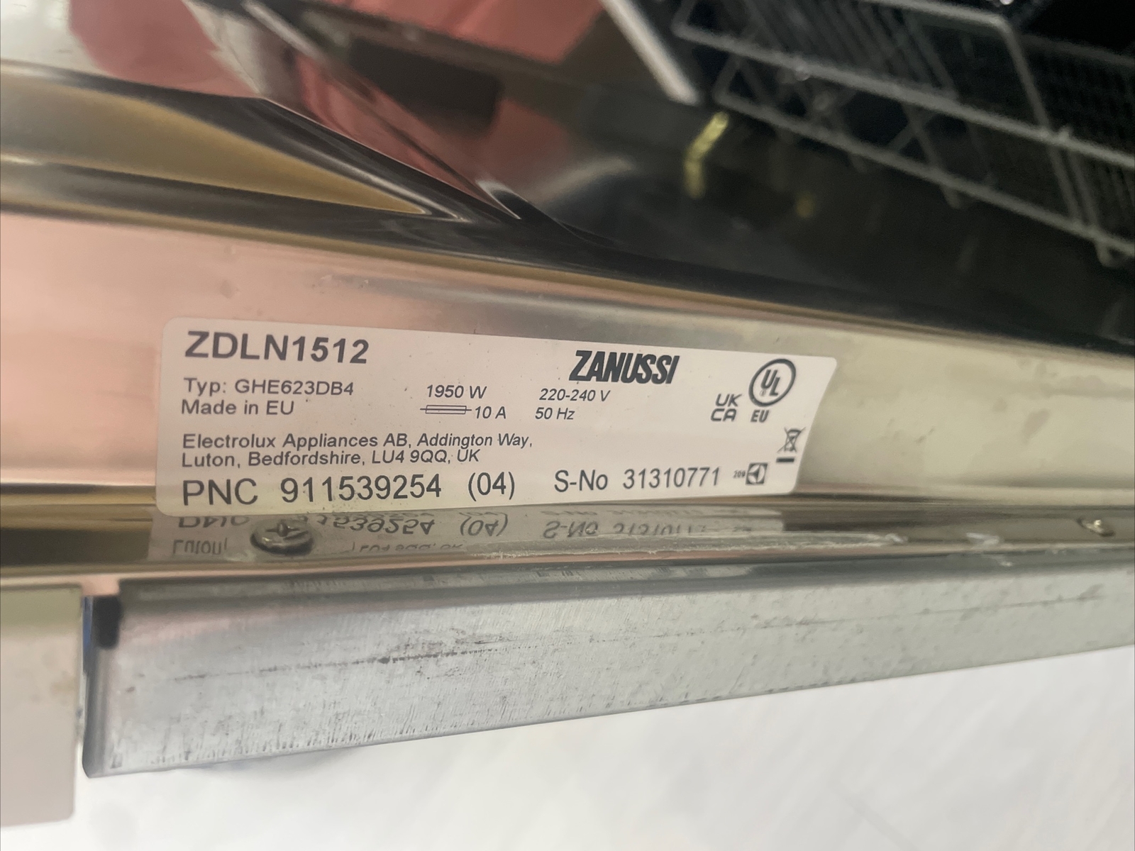 Zanussi ZDLN1512 Fully Integrated Standard Dishwasher White eBay