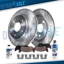 Rear Drilled Slotted Rotors Ceramic Brake Pads Kit for Kia Optima Hyundai Sonata