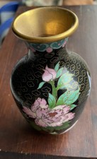 Piccolo Vaso Orientale Cinese Cloissoné Floreale - Alto 13 Cm