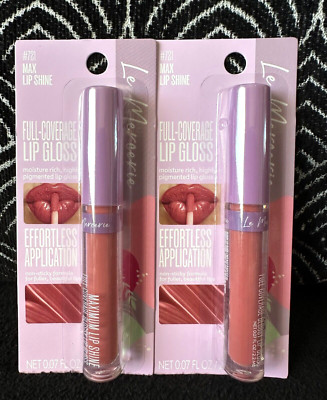  2pk LE MERCERIE #721 MAX SHINE MAUVE PINK LIQUID LIPSTICK RICH COLOR LIPGLOSS