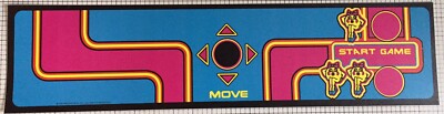 Ms Pac-man (Pacman) Laminated Arcade Control Panel Overlay (CPO)