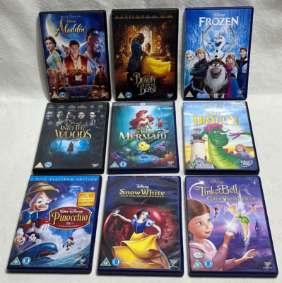 9 x DISNEY ANIMATION & LIVE ACTION FILMS : DVD Collection, Bundle