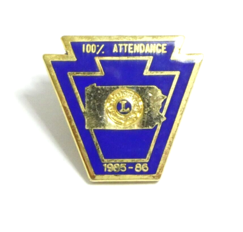 PINS LIONS CLUB 100% ATTENDANCE 1985-1986 COLLECTION - Photo 1/2