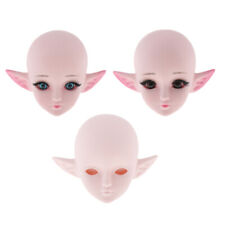 MagiDeal 1//3 Weibliche Puppe Kopf Sculpt Headsculpt Puppenkopf mit Elfenohr f/ür 60cm BJD Puppen Wei/ße Haut Blau Augen