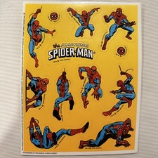 Vintage 1985 Hallmark Marvel The Amazing Spider-Man Sticker Sheet