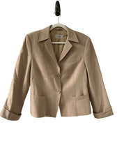 Feraud Virgin Wool Blazer Jacket Women’s Tan Size Large
