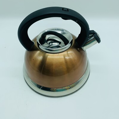 Crofton Copper Color Stainess Steel Whistling Tea Kettle 2.5 Quart