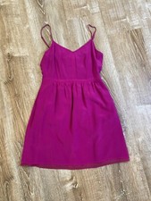 Madewell Silk Cami Slip Dress Gemstone Pink Purple Pockets Spaghetti Strap 6 EUC