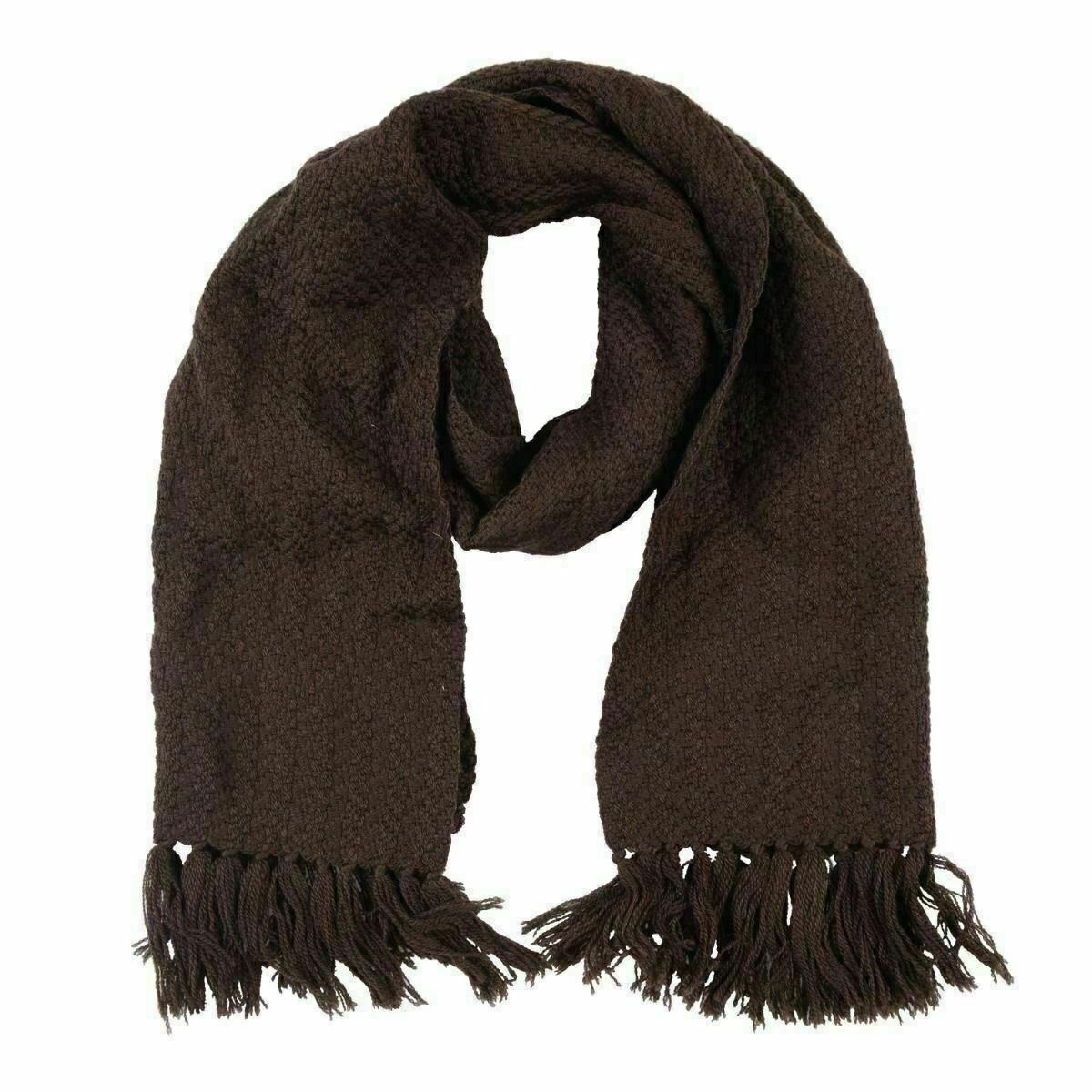 Коричневый вязаный шарф унисекс