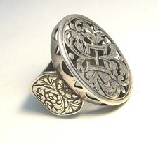 ISRAEL 925 Sterling Silver Pierced-Work Ring 5.4 grams size 8 1/2