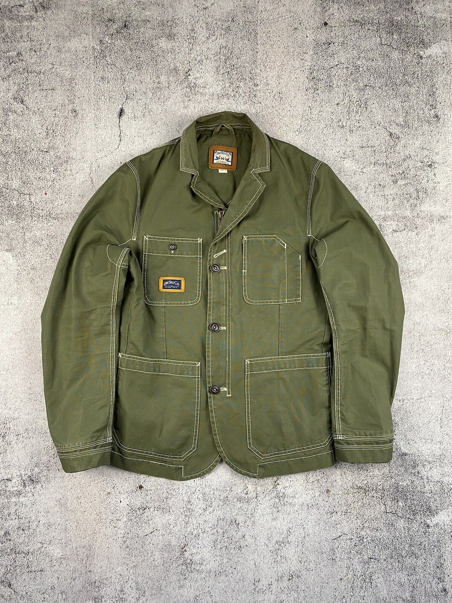 Vintage Diesel Workwear Pockets Green Button Jacket Men's Size L