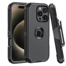 For iPhone 16 Pro Max 16 Pro 16 Plus Phone Case+Belt Clip Fits Otterbox Defender