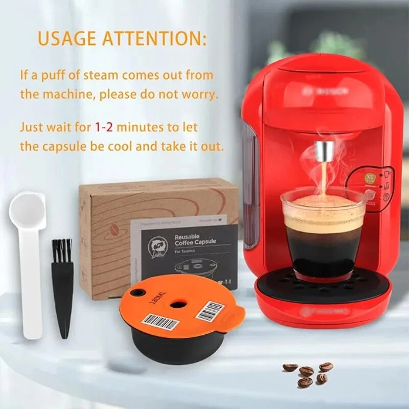 Cápsulas de café reutilizables 60/180/200/220 ml para tapa de silicona para máquina BOSCH-s Foto 4 de 4