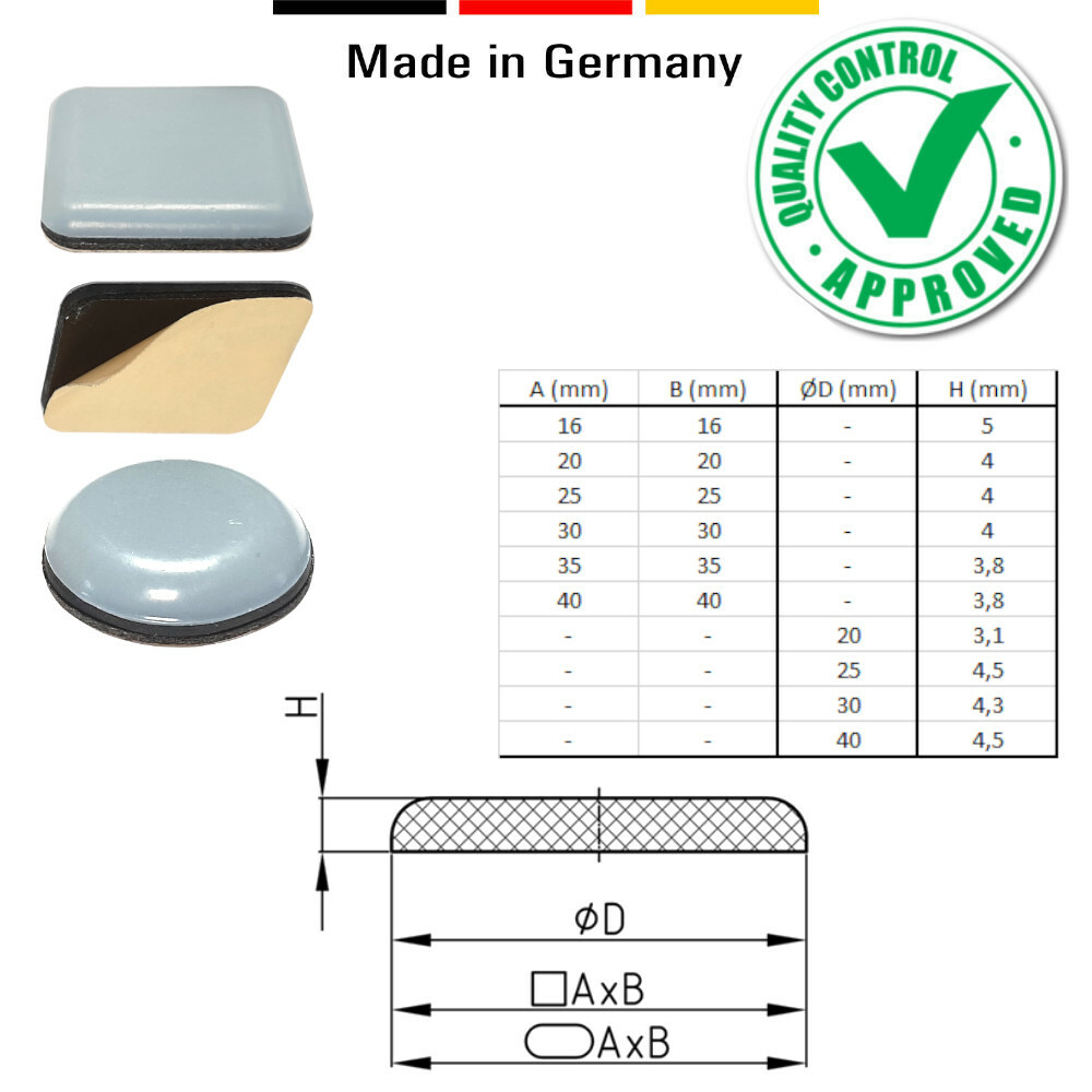 Lot De 20 Patins De Meubles En Téflon Auto-Adhésifs Pour Chaise En Ptfe Pour Meubles Faciles À