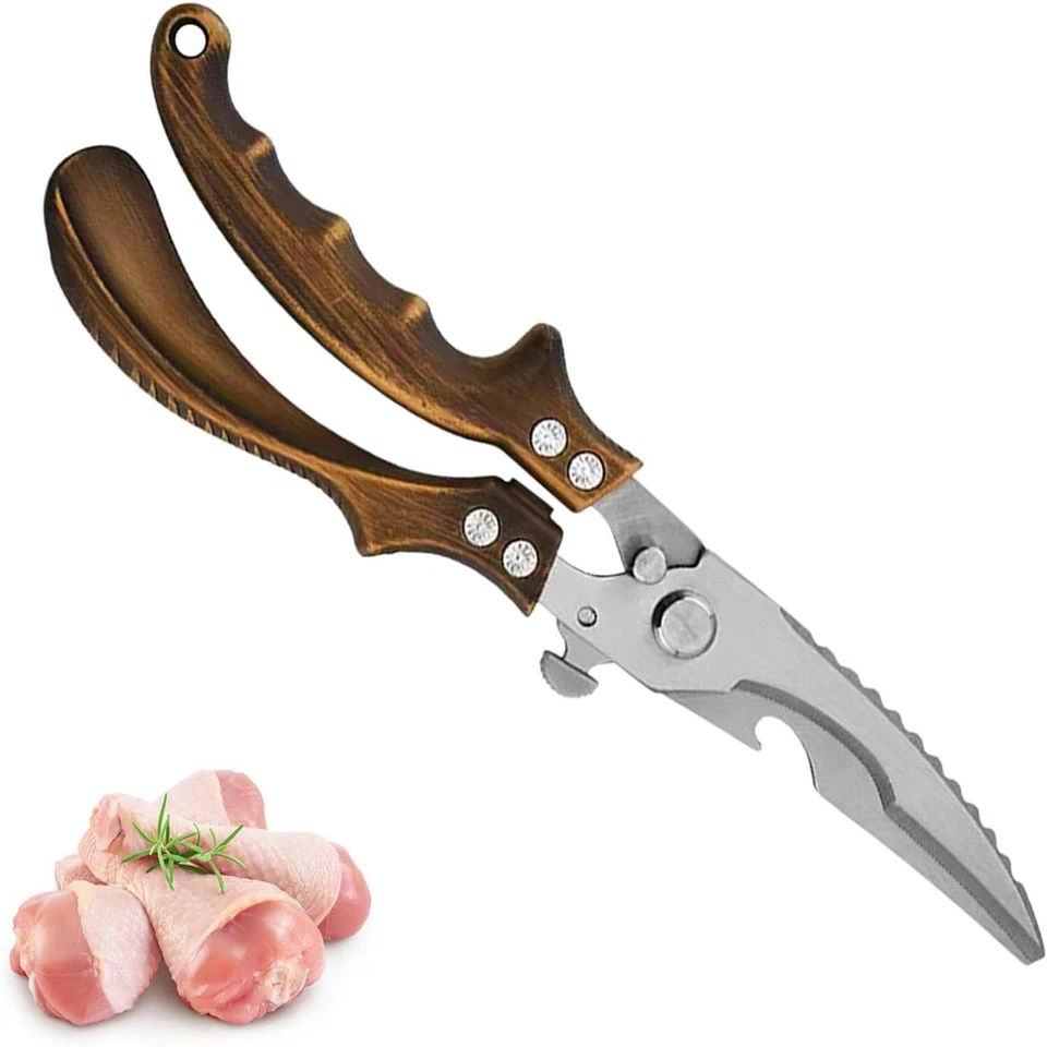 Profi Geflügelschere Küchenschere Fleischschere mit Gezacktem Rand Knochenschere - Bild 3 von 4