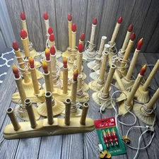 Lot Vintage Single Drip Electric Candolier Candle Christmas Window Light
