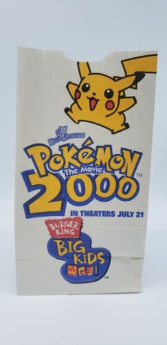 Pokemon Vintage 1999 Burger King Paper Kids Meal Bag Pikachu Mew Nidoking Meowth - Picture 29 of 32