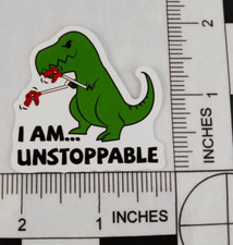 Unstoppable T-Rex Meme Waterproof Vinyl Logo Decal Sticker 2"x2"