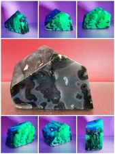1+LB Natural UV Reactive Volcano Agate Crystal Quartz Raw Freeform Reiki Healing