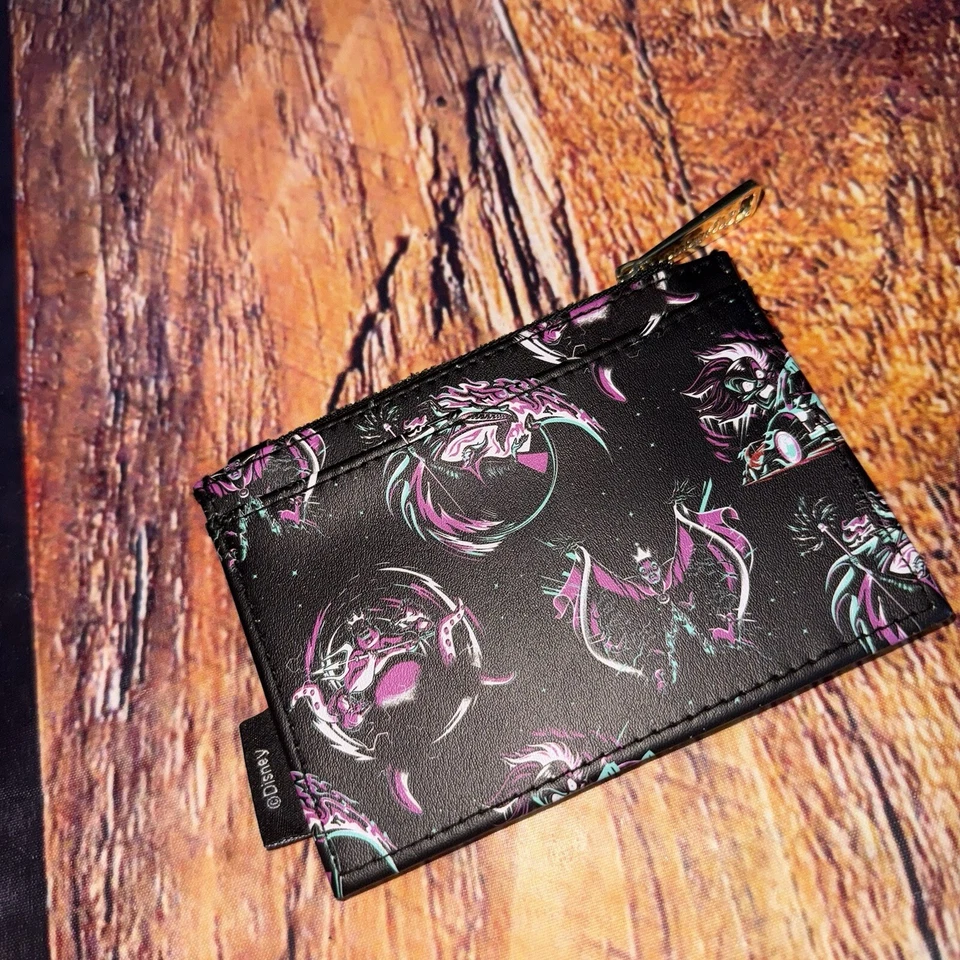 Loungefly Disney Villains Pop Art Cardholder Wallet Coin Purse Black Collectible - Image 2 of 4